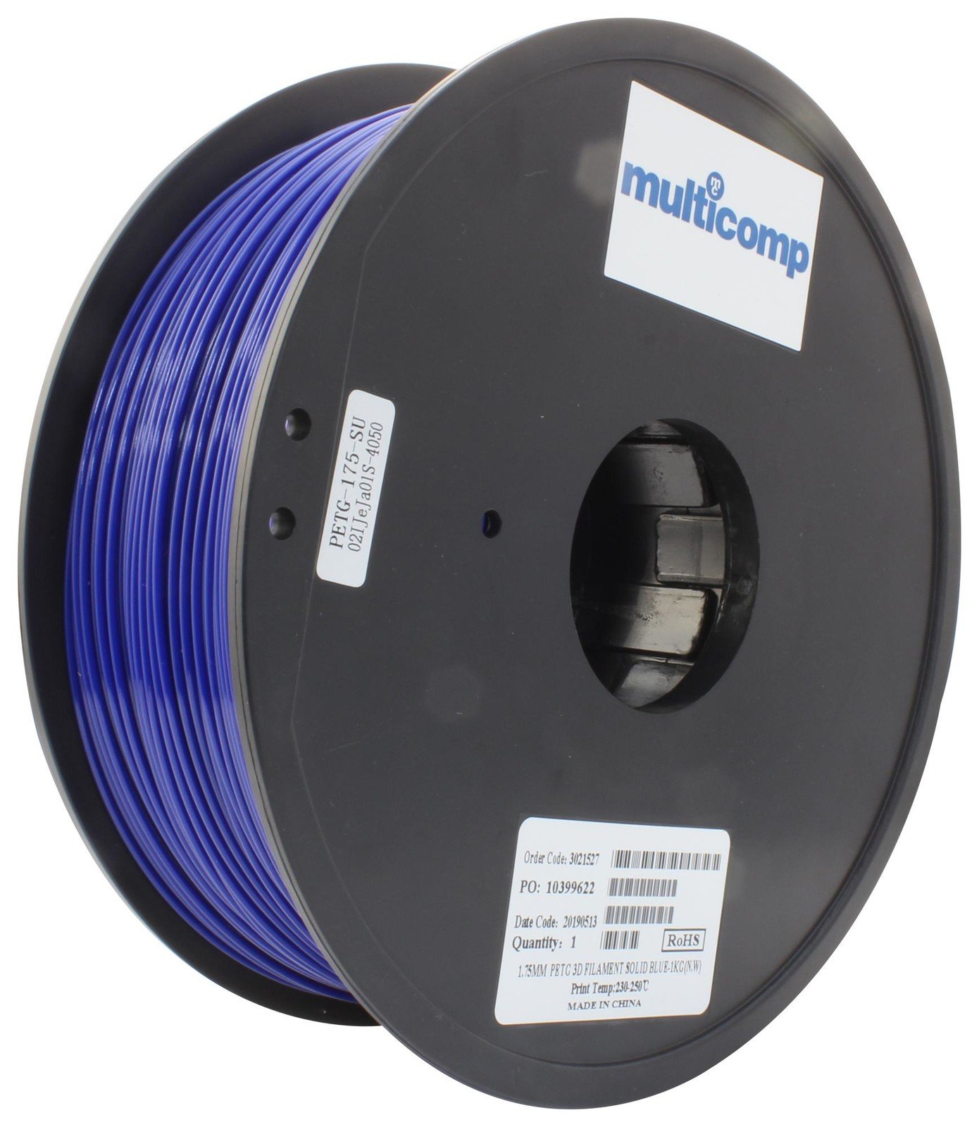 Multicomp Mc011473 3D Printer Filament, Petg, 1.75Mm, Blue