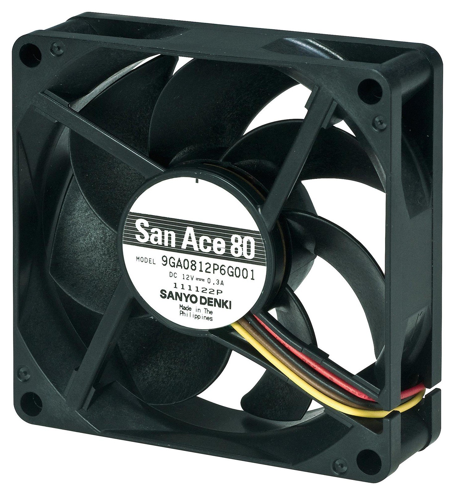 Sanyo Denki 9Ga0812P6G001 Dc Axial Fan, 60.78Cu.ft/min, Ball, 80Mm