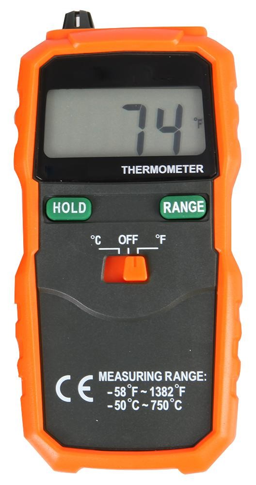 Duratool D03129 Digital Thermometer, -50 To +750Deg C