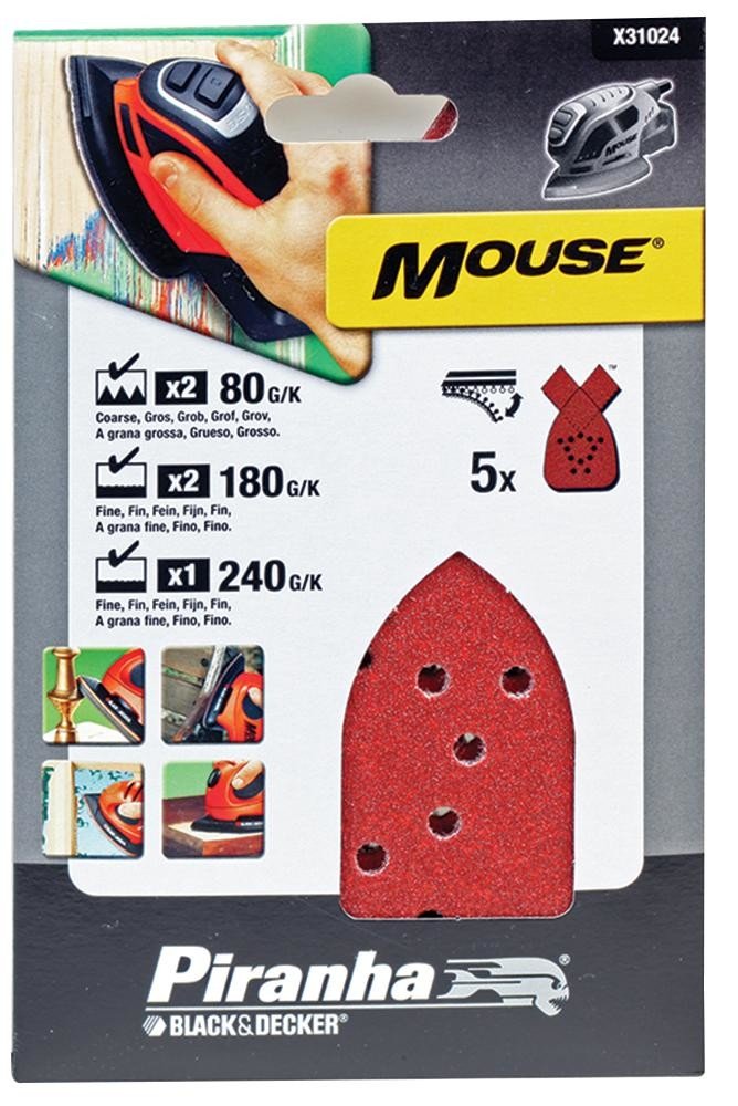 Piranha X31024-Xj Mouse Sanding Sheet  - Assorted (Pk5)