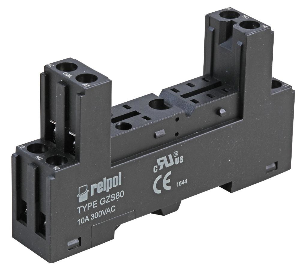 Relpol Gzs80-Black 8-Pin Relay Base, Black