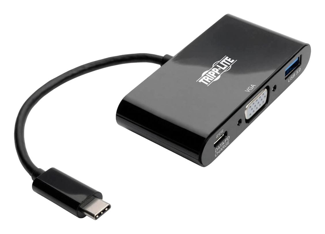 Eaton Tripp Lite U444-06N-Vub-C Usb-C To Vga Adapter W/usb-A & Pd, Black