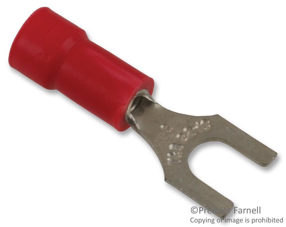 Abb - Thomas & Betts 18Ra-8F Terminal, Spade/fork, #8, Crimp, Red