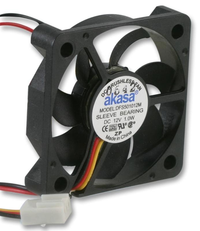 Akasa Dfs501012M Fan, Pc Case, 5Cm, 3 Pin, Sleeve, Akasa