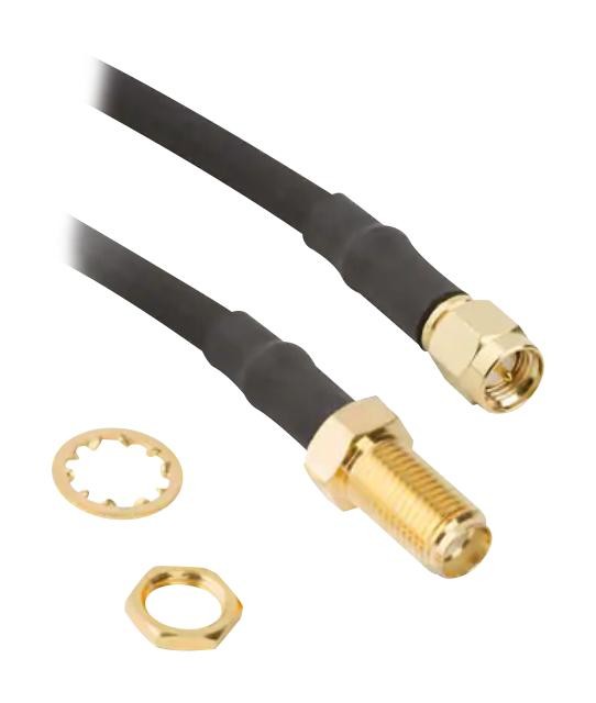 Amphenol Rf 095-850-221-048 Tnc Straight Plug To Tnc Bulkhead Jack On Lmr 200 Cable, Arc, 48 Inches 02Ah5697