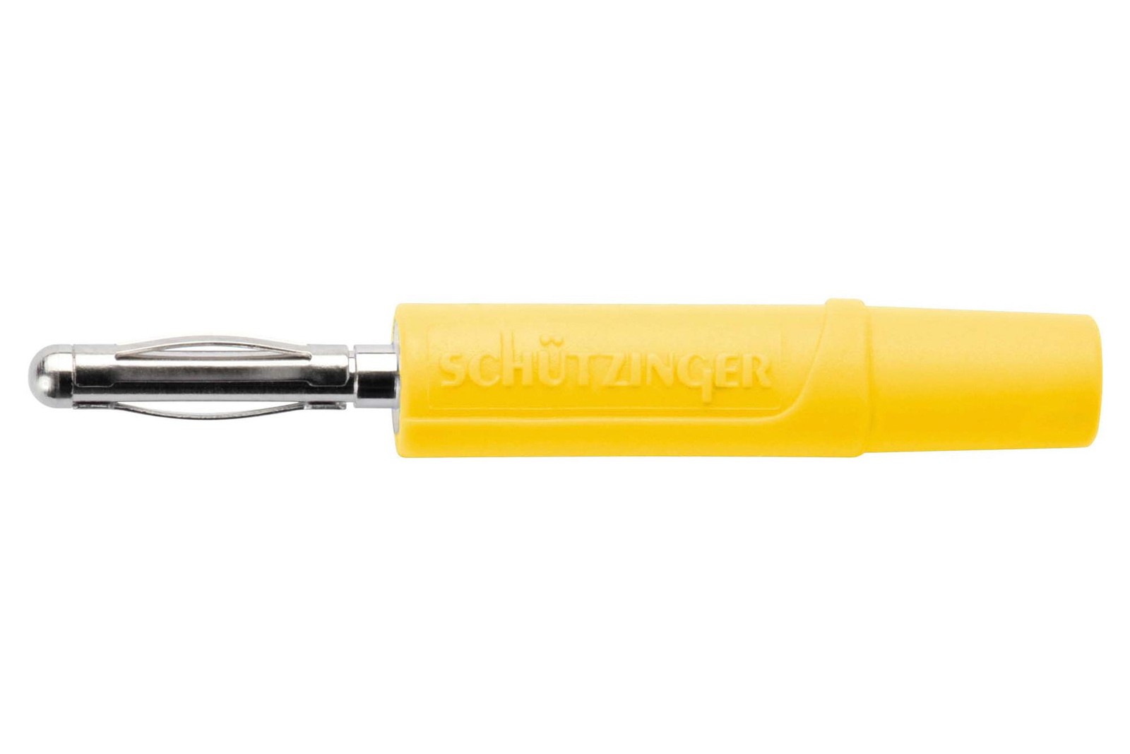 Schutzinger Fk 02 L Ni / Ge Conn, Banana, Plug, 10A, Yellow, Solder