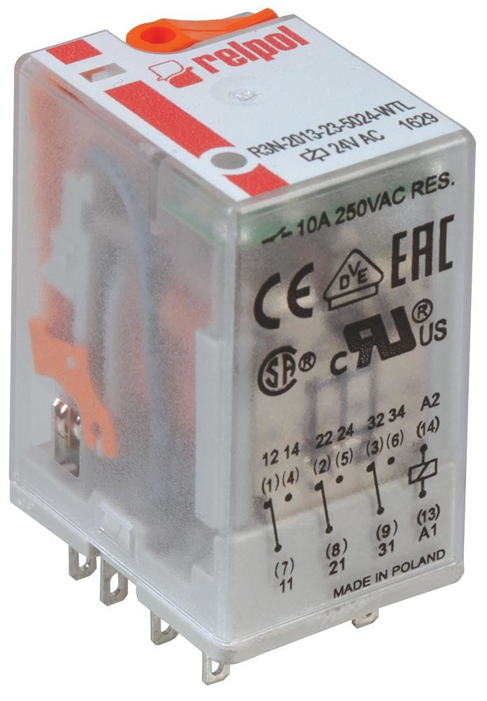 Relpol R3N-2013-23-5230-Wtl 11-Pin Industrial Relay, 10A, 3Pco 230V