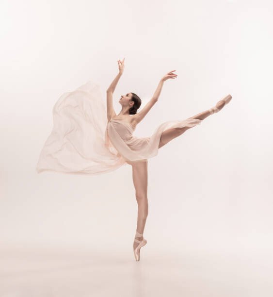 master1305 Umělecká fotografie Young graceful tender ballerina on white, master1305, (35 x 40 cm)