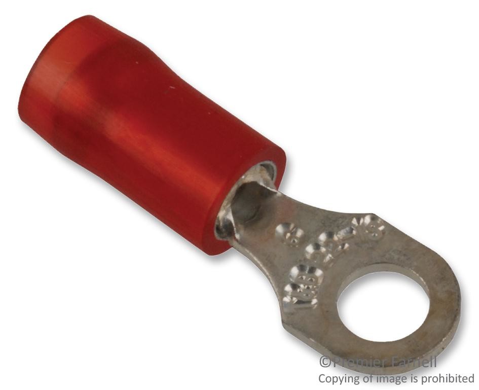 Abb - Thomas & Betts Ra18-6 Terminal, Ring Tongue, #6, Crimp, Red