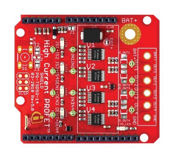 Infineon Shieldbts70021Epptobo1 Profet +2 12V/21A Arduino Shield