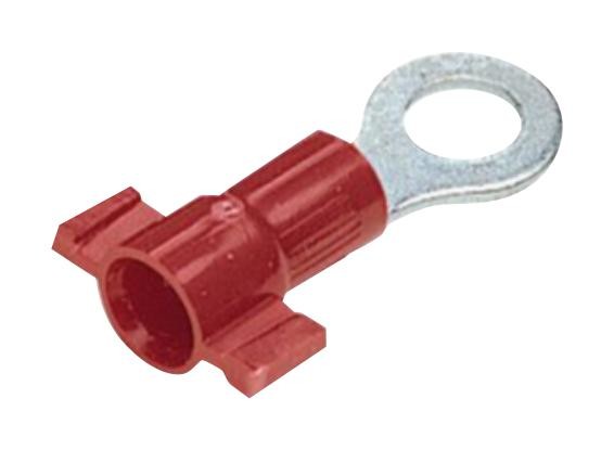 Panduit Pv18-6Rb-3K Ring Terminal, Vinyl Insulated, 22 - 18 Awg, #6 Stud Size, Funnel Entry