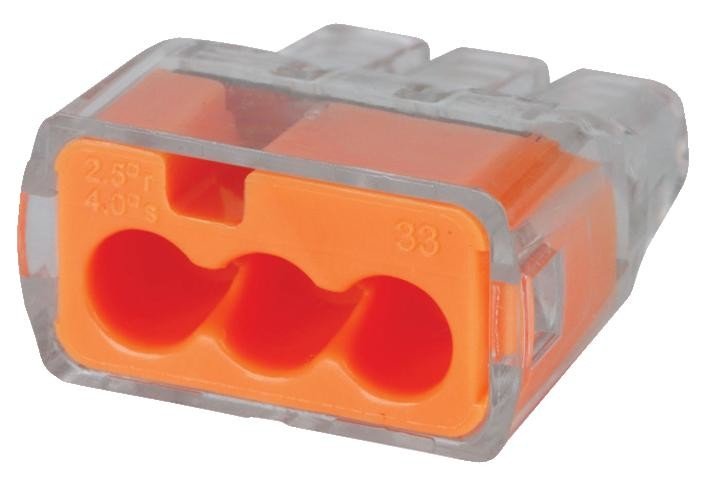 Ideal 30-1033 3 Port Push In Connectors 100/pack