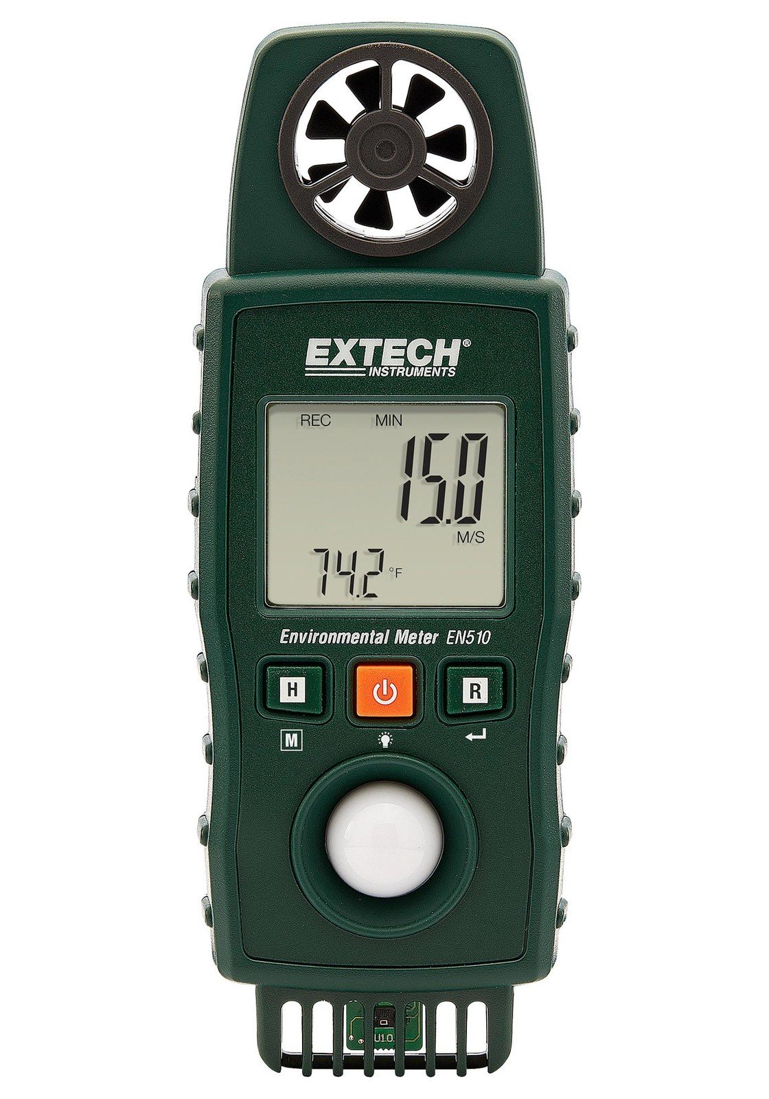 Extech Instruments En510 Air Velocity Meter, 0-95%, 0.4-20M/s