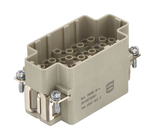 Harting 09160752001 Heavy Duty Insert, Plug, 10B, 75+Pe Pos