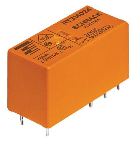 Schrack - Te Connectivity Rte24005 Power Relay, 5Vdc, Dpdt, 8A, Tht