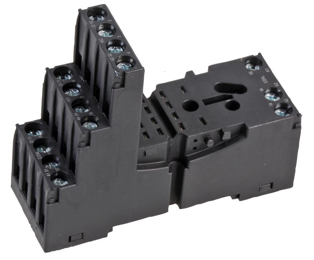 Relpol Gzm4-Black 14-Pin Industrial Relay Base, Black