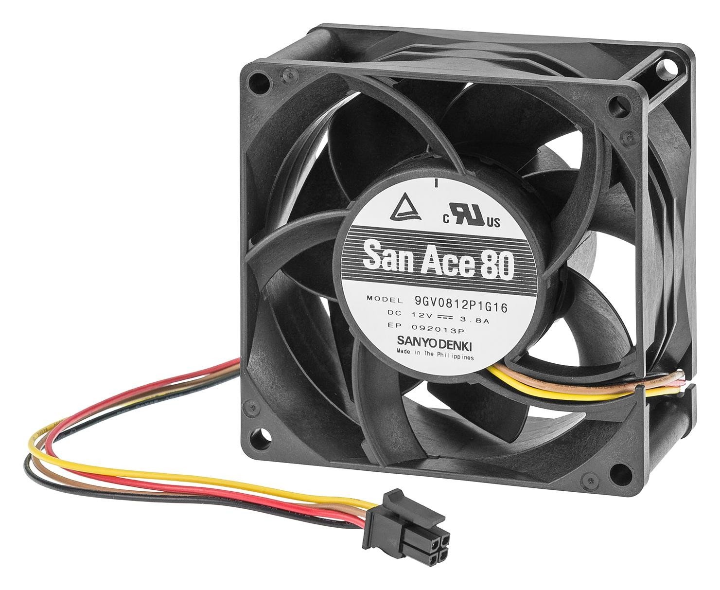 Sanyo Denki 9Gv0824P1G10 Axial Fan, 80Mm, 24Vdc, 138Cfm, 65Dba