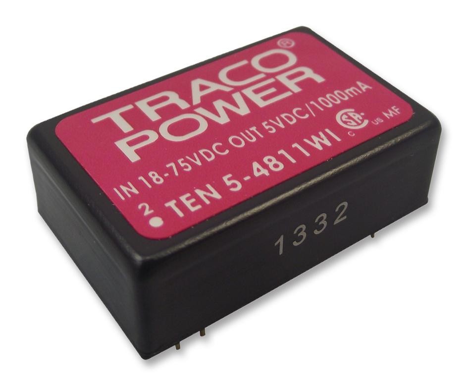 Traco Power Ten 5-4811Wi Converter, Dc/dc, 6W, 5V/1A