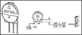 Bourns 3352T-1-102Lf Trimmer Potentiometer, 1Kohm 1Turn Through Hole
