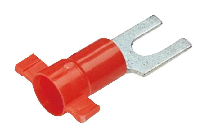 Panduit Pv18-6Fnb-3K Fork Terminal, Narrow Tongue, Vinyl Insulated, 22 - 18 Awg, #6 Stud Size, Funnel Entry