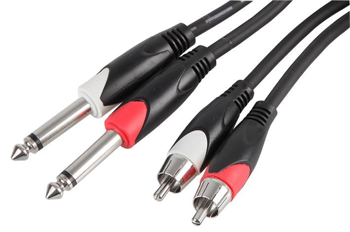 Pulse Pls000497 Lead, 2X Phono Plugs To 2X 6.35Mm 2P, 2M