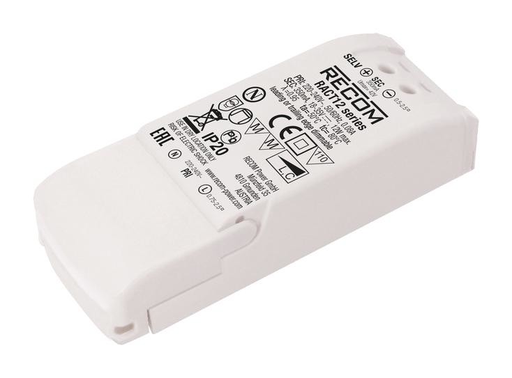 Recom Power Ract12-300 Led Driver, Single O/p, Cc Mode, 12W