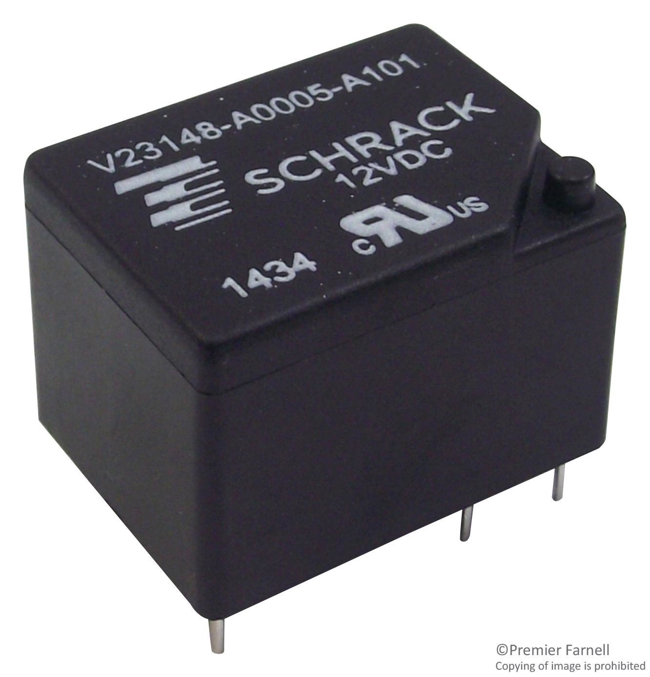 Schrack - Te Connectivity 1-1393203-1 Power Relay, Spdt, 24Vdc, 7A, Tht