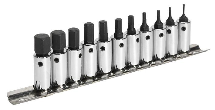 Sealey Ak62251 Hex Socket Set, 11Pc, 1/4 In