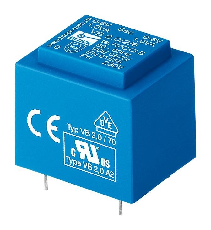 Block Vb2.8/2/6 Transformer, 2.8Va,  2 X 6V