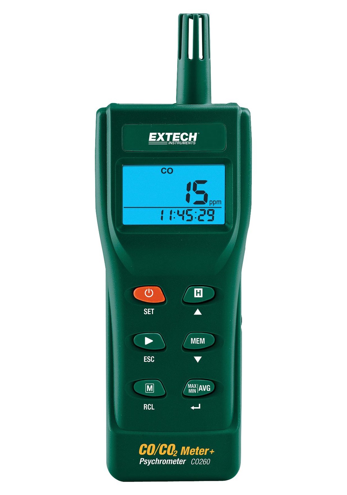 Extech Instruments Co260 Indoor Air Quality Monitor, 0-9999Ppm