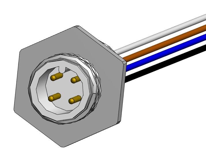 Norcomp Mpm12A04I12Cf01. Sensor Cord, 4P M12 Plug-Free End, 12