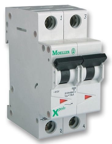 Eaton Moeller Faz-B20/2 Miniature Ckt Breaker, 2P, 20A, 415Vac