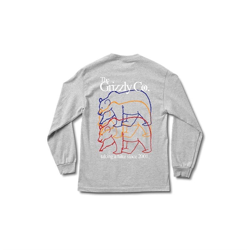 triko GRIZZLY - Taking A Hike LS Tee (HTHR)