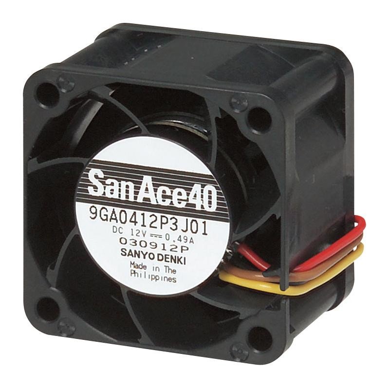 Sanyo Denki 9Ga0412P3G01 Axial Fan, 40Mm, 0.61M3/min, 53Dba, 12V