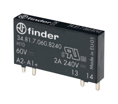 Finder 348170608240 Solid State Relay, Spst, 12-275Vac, 2A