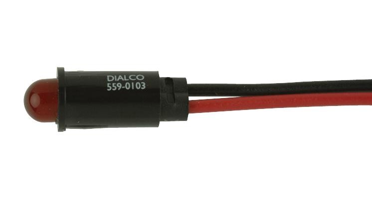 Dialight 559-0103-003F Panel Indicator, Red, 6.35Mm, 12Vdc