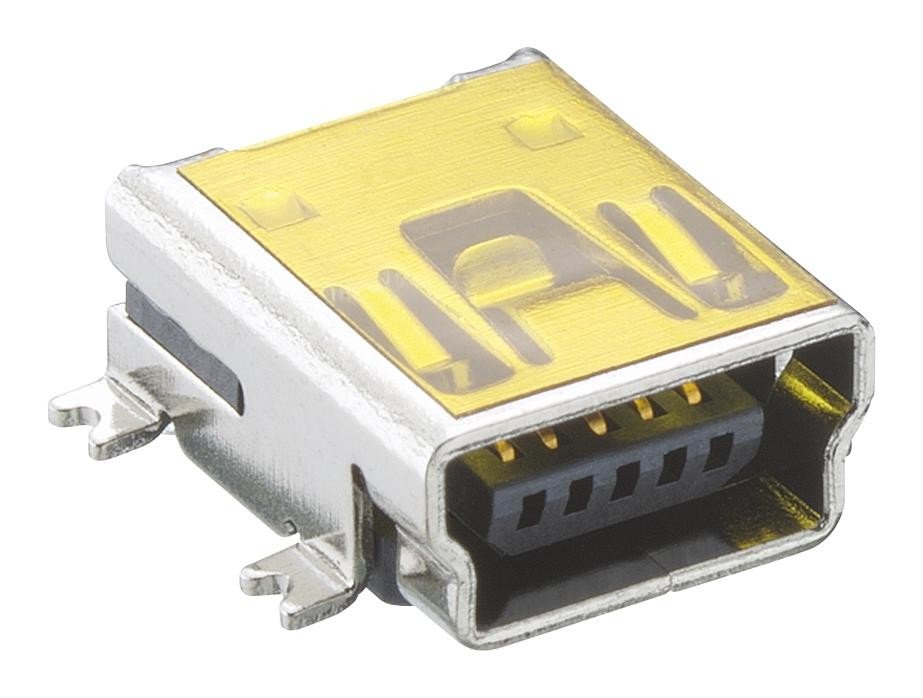 Lumberg 2486 04 Mini Usb Conn, 2.0 Type B, R/a Rcpt/5Pos