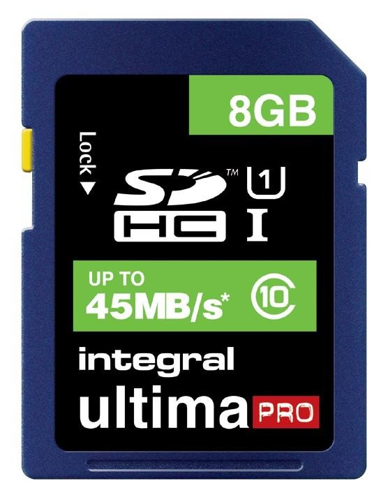 Integral Insdh8G10-45 Sdhc 8Gb, Ultima Pro, Class 10, (45Mb/s)