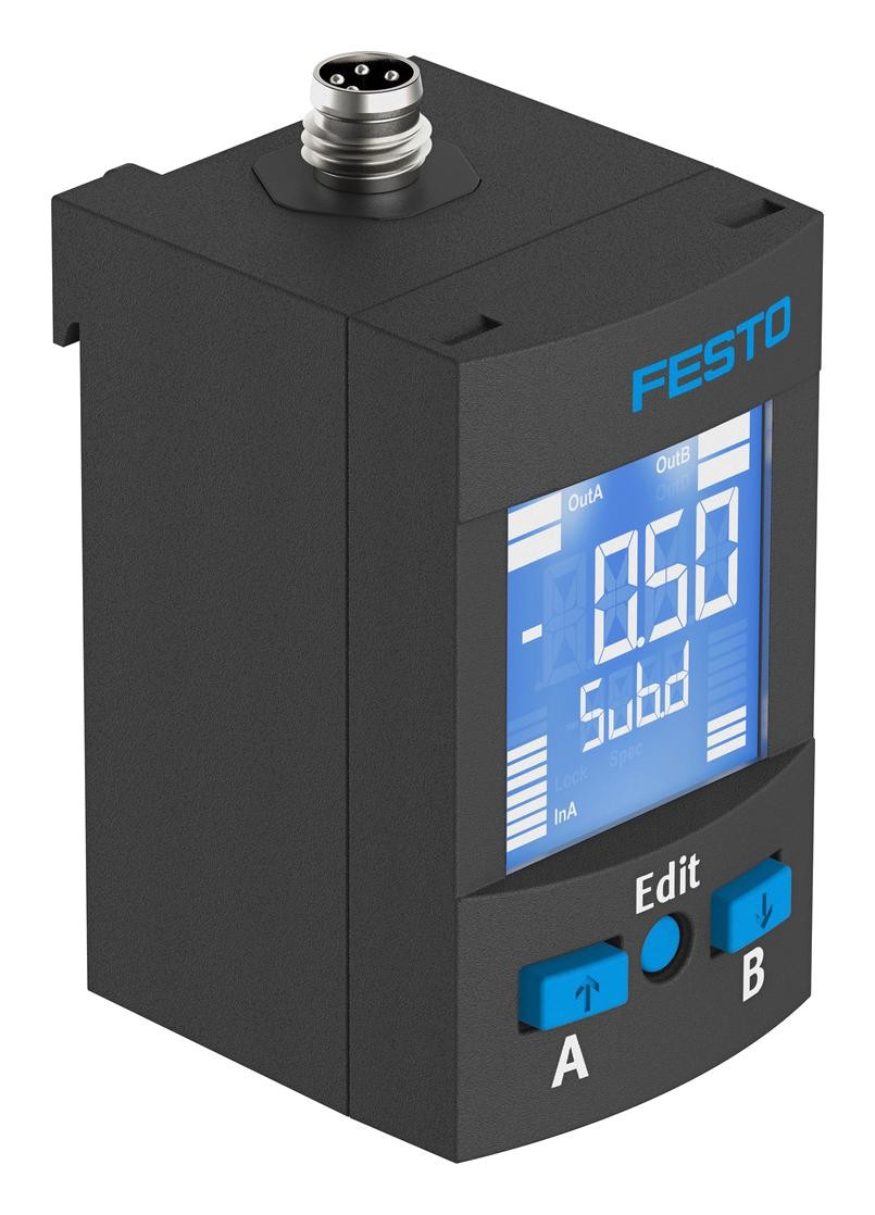 Festo Spau-V1R-H-Q4D-L-Pnlk-P& Pressure Sensor, -1Bar, Pnp/npn/cur/volt