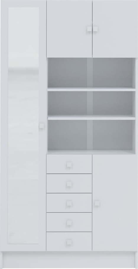 Bílá koupelnová skříňka 90x182 cm Combi – TemaHome