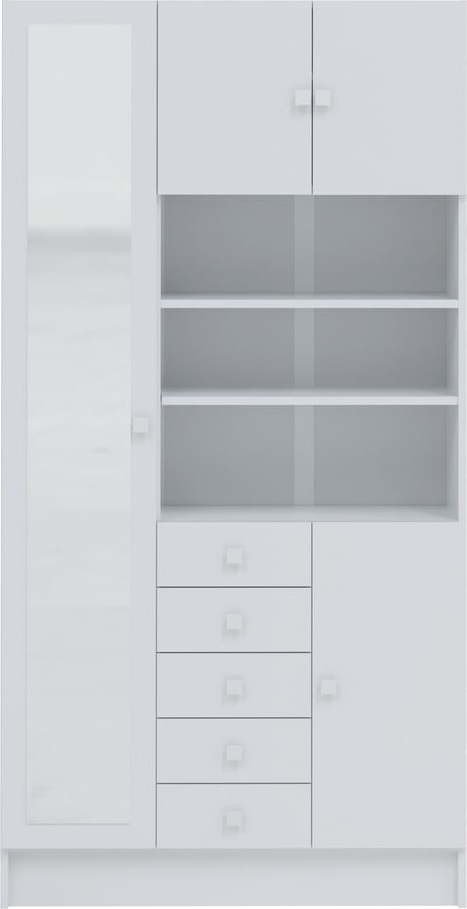 Bílá koupelnová skříňka 90x182 cm Combi – TemaHome