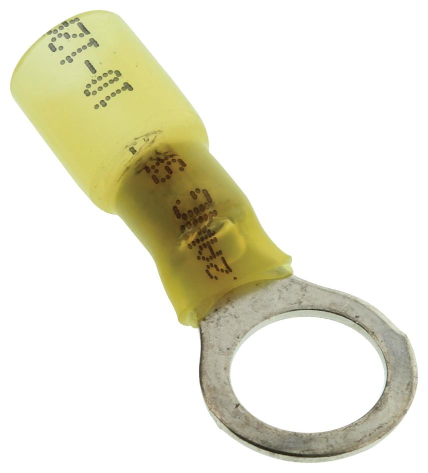 Multicomp 1670 Terminal, Ring Tongue 3/8In Crimp Yellow