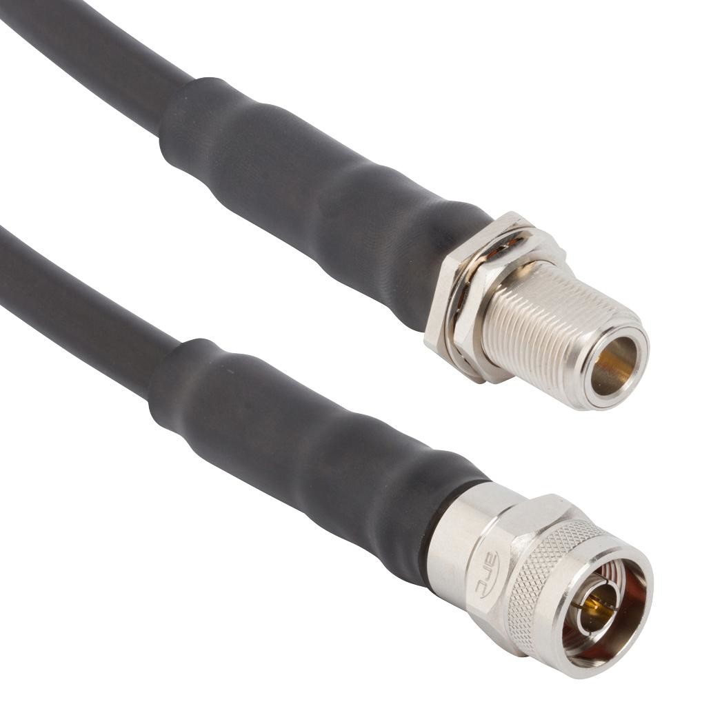 Amphenol Rf 095-909-174M100 N-Type Straight Plug To N-Type Bulkhead Jack On Lmr 400 Cable, Arc, 1 Meters