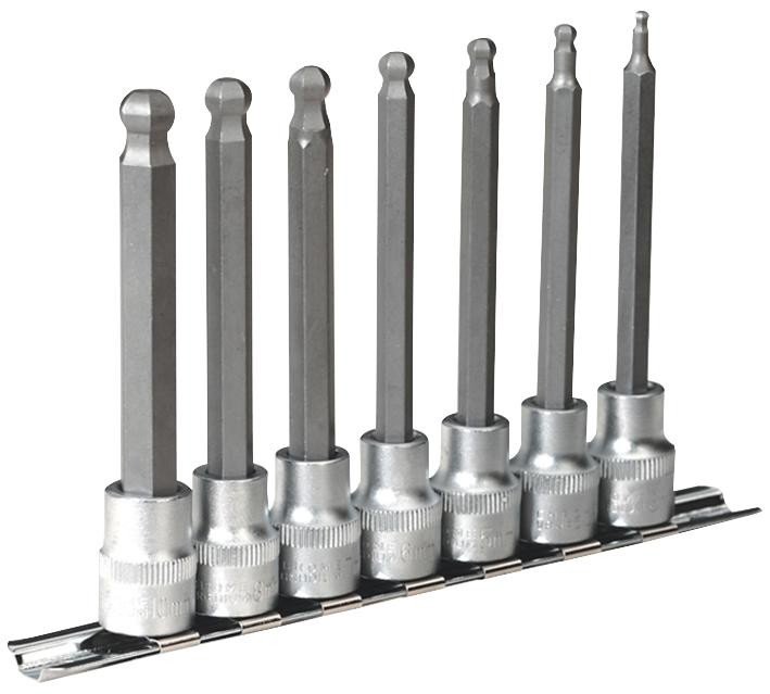 Sealey Ak6212 Hex Socket Set,ball,100Mm, 3/8 In