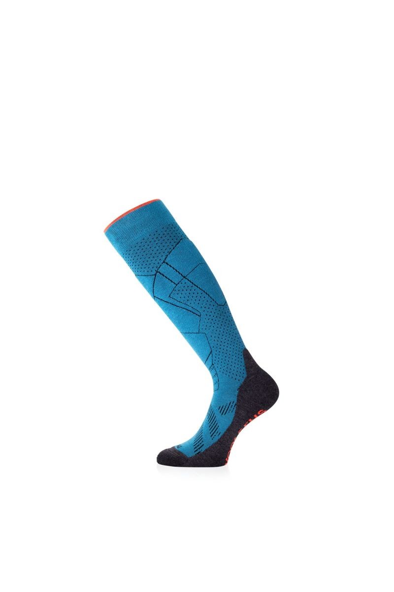 Lasting merino lyžařské podkolenky FWU modrá Velikost: (38-41) M