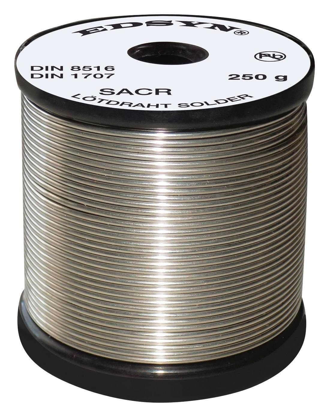 Edsyn Sacr8250 Solder Wire, Sn/ag/cu, 0.8Mm, 250G