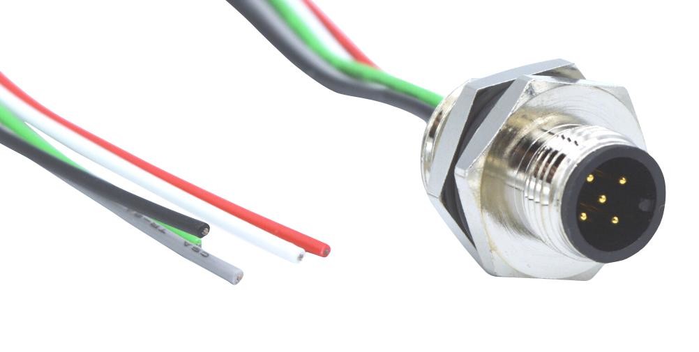 Norcomp Mpm12A05I12Cf02 Sensor Cord, M12 Plug-Free End, 304.8Mm