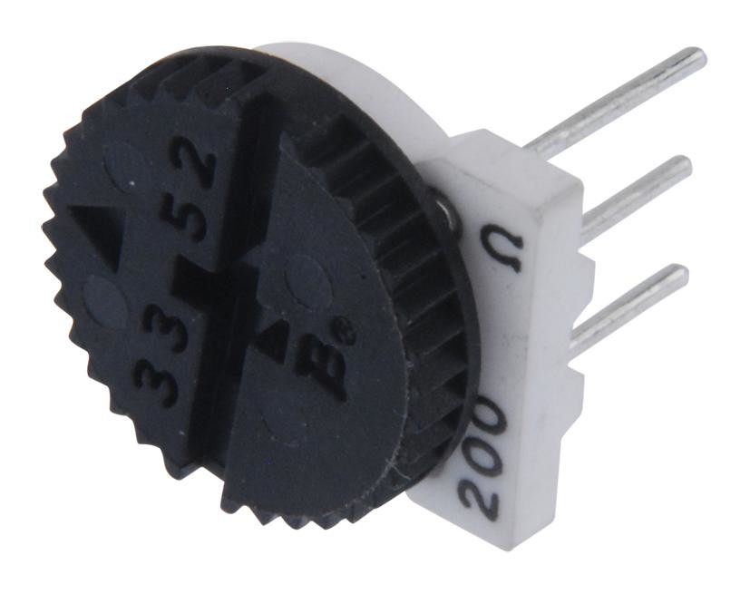Bourns 3352T-1-201Lf Trimmer Potentiometer, 200 Ohm 1Turn Through Hole