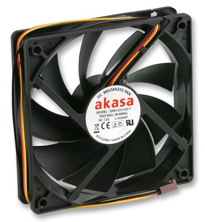 Akasa Ak-174Bkt-B Fan, Pc Case, Auto Thermal, 12Cm