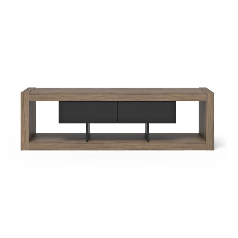 Hnědo-černý TV stolek v dekoru ořechu 175x52 cm Nara – TemaHome